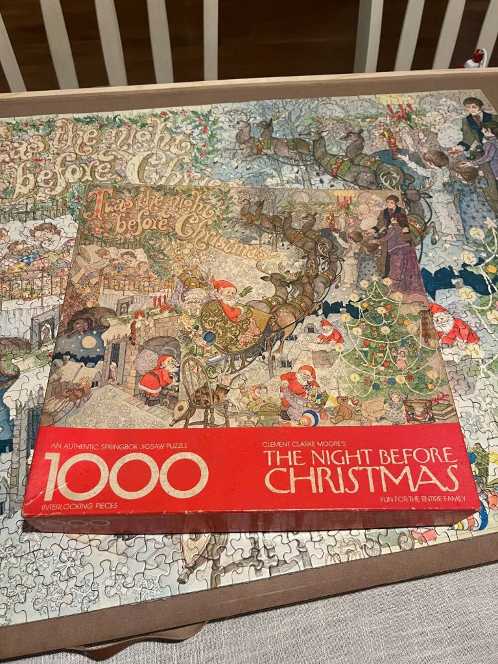 VTG Springbok Puzzle Clement Clarke Moore The Night Before Christmas COMPLETE